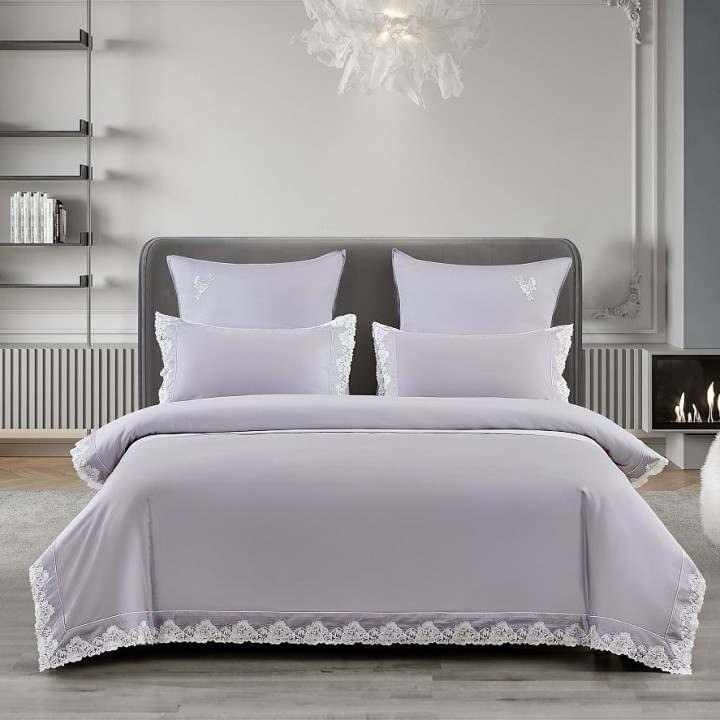 Постельное белье «Viletta» с кружевом (евро; сатин: 61% тенсель, 39% хлопок; арт. 2331-6)