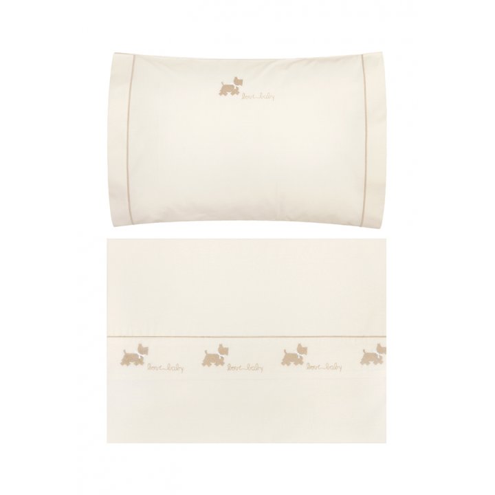 Комплект постельного белья в колыбель «Собачки» (цвет: бежевый, перкаль)