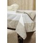 Скатерть «Сантолина» с вышивкой, цвет: белый/льняной (140х140 см; лен 50%, хлопок 50%)