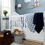 Комплект постельного белья в колыбель «Lucas» (цвет: айвори/синий/серо-бежевый: 100% лен)