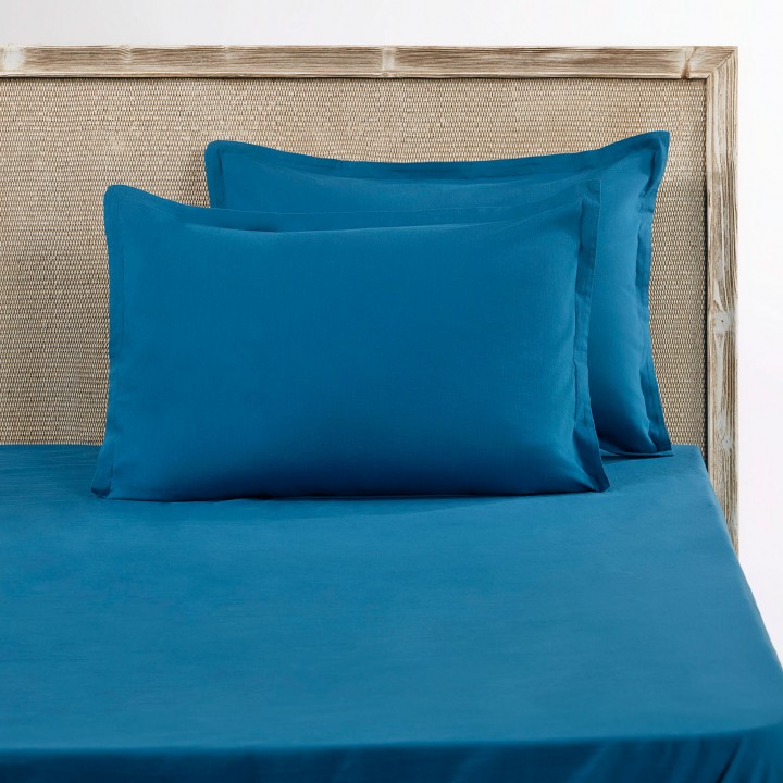 Наволочка «Elwood», цвет: royal blue - бирюзовый (50х70 см; перкаль: 100% длинноволокнистый хлопок)