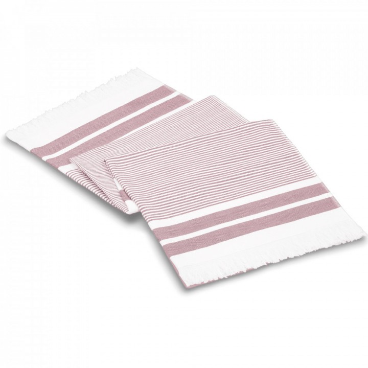 Пештемаль «Kelsie», цвет: white-misty rose - белый/пыльно-розовый (100х180 см; 100% длинноволокнистый хлопок)