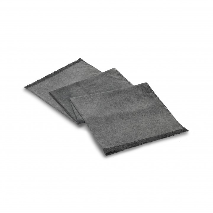 Полотенце махровое «Loft Stone Washed», цвет: charcoal - угольный серый (100х180 см; махра/гладкотканая: 100% длинноволокнистый хлопок)