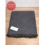 Полотенце махровое «Loft Stone Washed», цвет: charcoal - угольный серый (100х180 см; махра/гладкотканая: 100% длинноволокнистый хлопок)