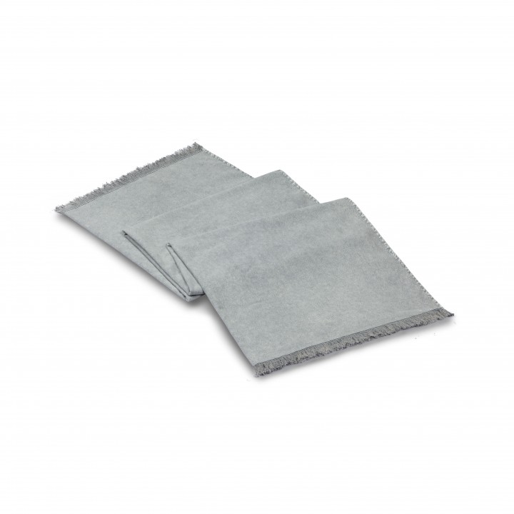 Полотенце махровое «Loft Stone Washed», цвет: gray - серый (50х90 см; махра/гладкотканая: 100% длинноволокнистый хлопок)