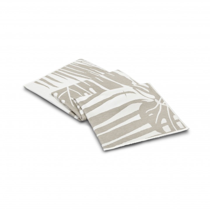Полотенце пляжное «Leaf», цвет: white-flax - белый/льняной (100х180 см; махра, 100% длинноволокнистый хлопок)