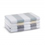 Полотенце пляжное «Tina», цвет: white-gray - белый/серый (100х180 см; махра, 100% длинноволокнистый хлопок)