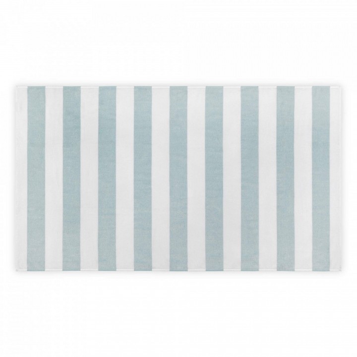 Полотенце пляжное «Tina», цвет: white-aqua - белый/бирюзовый (100х180 см; махра, 100% длинноволокнистый хлопок)