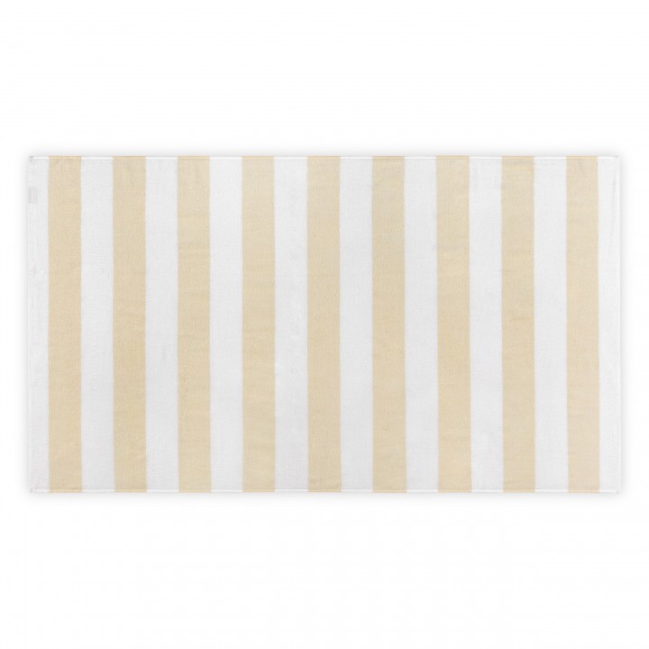 Полотенце пляжное «Tina», цвет: white-lemon - белый/желтый (100х180 см; махра, 100% длинноволокнистый хлопок)
