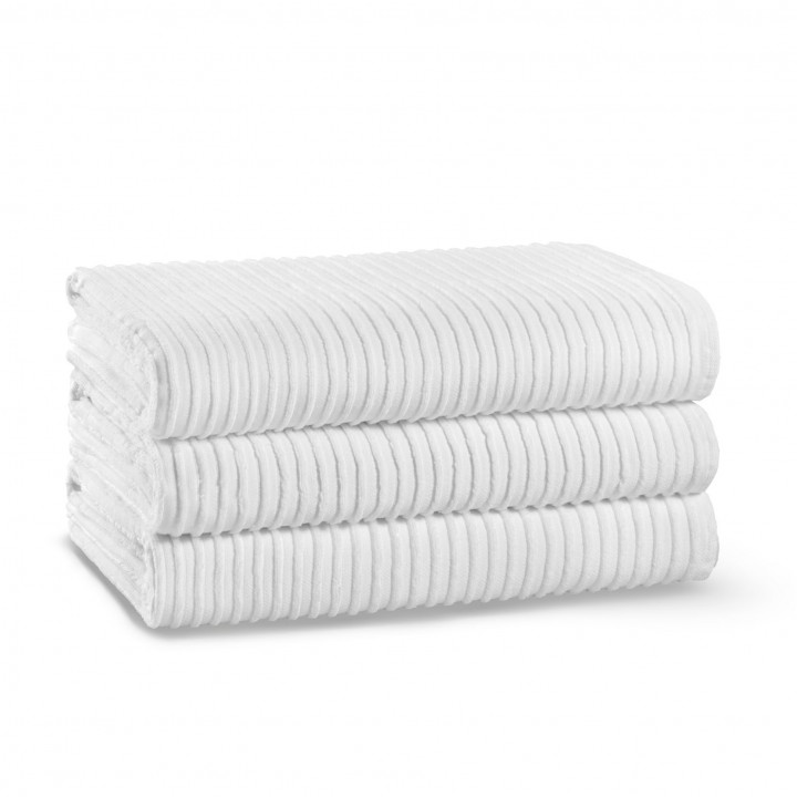 Полотенце махровое «Terry Stripe», цвет: white - белый (50х90 см; жаккардовая махра: 100% длинноволокнистый хлопок)