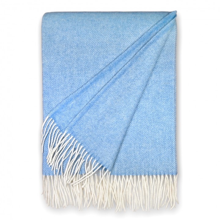 Плед шерстяной «Peru», цвет: голубой (140х200 см; 100% шерсть мериноса; арт. 1-10)