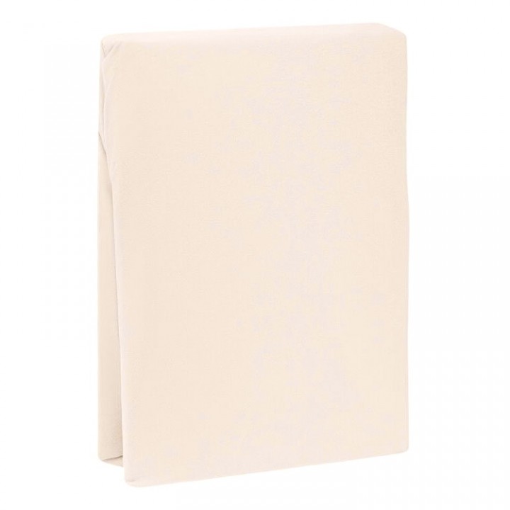 Простыня трикотажная на резинке «Bella Donna Jersey», цвет: 0110 - puder (140x190-160x220 см; трикотаж-джерси: 97% длинноволокнистый хлопок, 3% эластан)