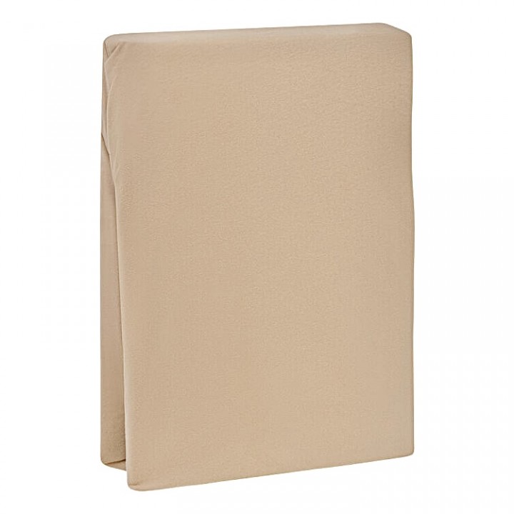 Простыня трикотажная на резинке «Bella Donna Jersey», цвет: 0115 - champignon (180x190-200x220 см; трикотаж-джерси: 97% длинноволокнистый хлопок, 3% эластан)