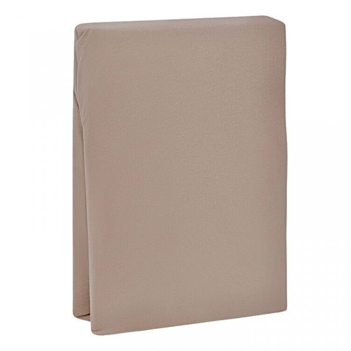 Простыня трикотажная на резинке «Bella Donna Jersey», цвет: 0126 - truffel (140x190-160x220 см; трикотаж-джерси: 97% длинноволокнистый хлопок, 3% эластан)