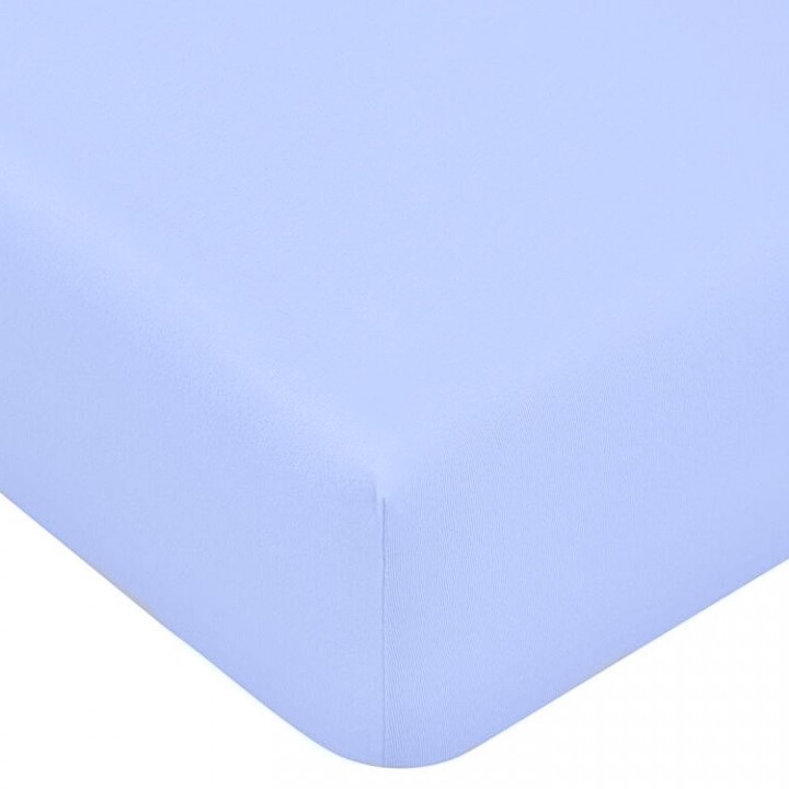Простыня трикотажная на резинке «Bella Donna Premium», цвет: 0523-himmelblau (140x190-160x220 см; трикотаж-джерси: 97% мерсеризованный длинноволокнистый хлопок, 3% эластан)