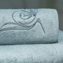 Полотенце махровое «Лирика», цвет: голубой (50x90 см; махра: 70% модал, 30% хлопок)