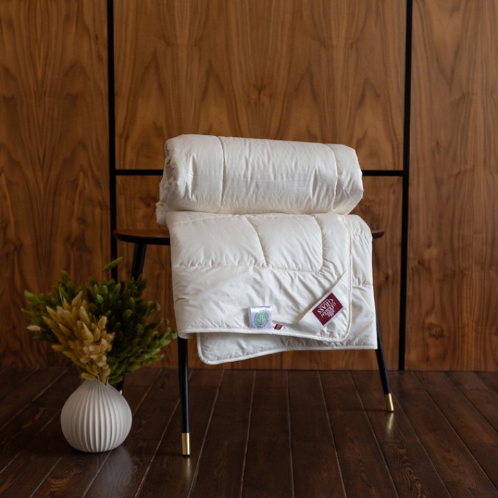Одеяло облегченное стеганое «Organic Cotton Grass» (200х200 см; наполнитель: 70% хлопковое волокно, 30% льняное волокно; чехол: батист, 100% органический хлопок)