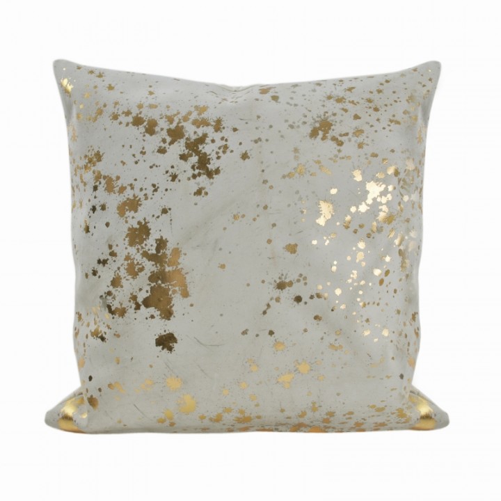 Подушка декоративная «Sultan», цвет: natural/gold - слоновая кость/золото (45х45см; натуральная 100% кожа)