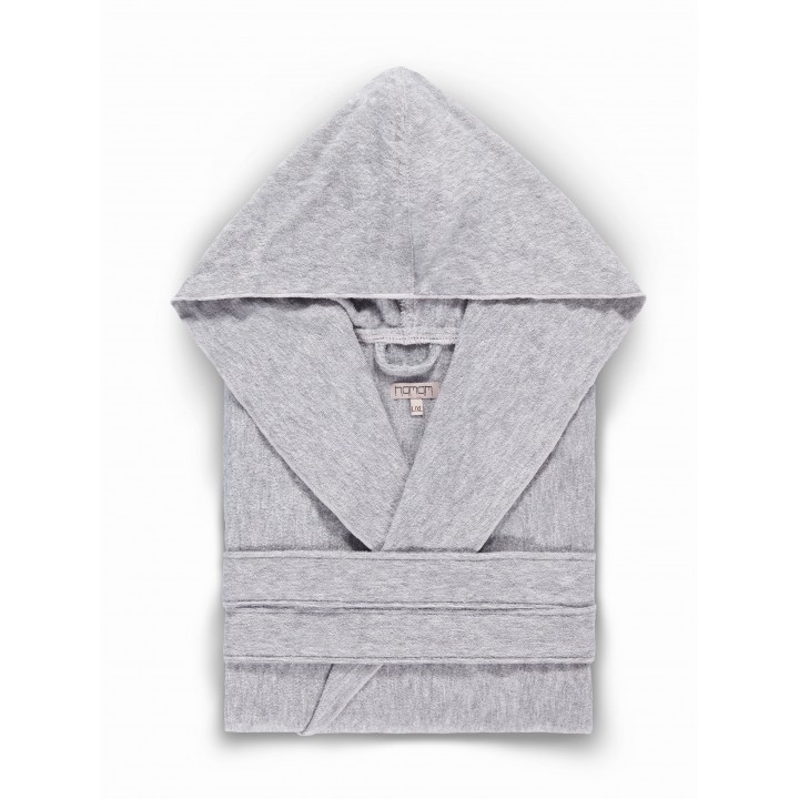 Халат махровый с капюшоном «Ash Light Hooded», цвет: light grey - светло-серый (размер S/M (42-46); махра: 63% хлопок, 37% модал)