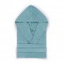 Халат махровый с капюшоном «Meyzer», цвет: aqua - бирюзовый (размер XS (40-42); махра, 100% хлопок)