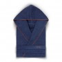 Халат махровый с капюшоном «Meyzer Contrast», цвет: steel blue/burnt orange - синий/красный (размер XS (40-42); махра, 100% хлопок)