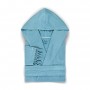 Халат махровый с капюшоном «Meyzer Tassels», цвет: aqua - бирюзовый (размер S/M (42-46); махра, 100% хлопок)