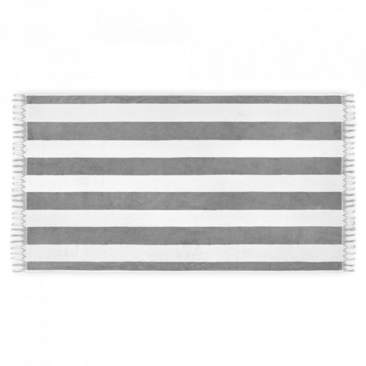 Полотенце пляжное «Cabana», цвет: white/grey - белый/серый (100х180 см; махра, 100% хлопок)