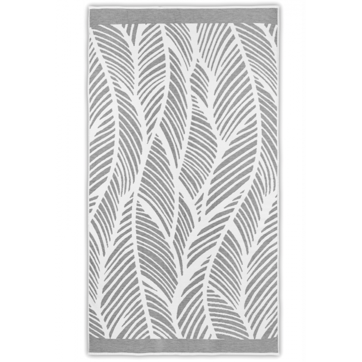 Полотенце пляжное «Fraser», цвет: white/light grey - белый/светло-серый (100х180 см; махра, 100% турецкий длинноволокнистый хлопок)