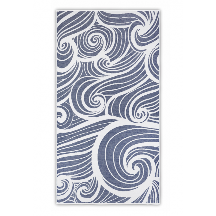 Полотенце пляжное «Sea Serf», цвет: white/navy - белый/синий (100х180 см; махра, 100% хлопок)