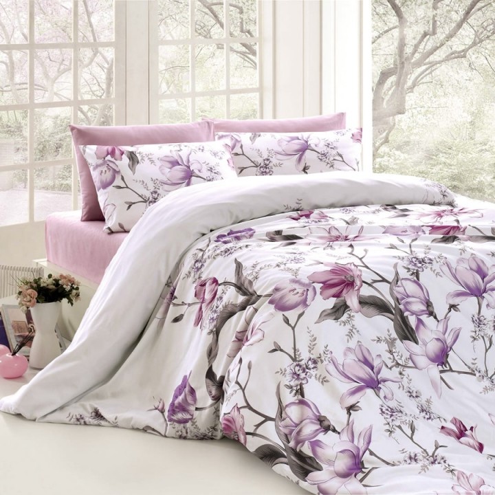 Комплект постельного белья «Layla Lilac» (евро; ранфорс: 100% хлопок)