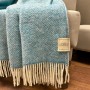 Плед шерстяной «Neman», цвет: бирюзовый (140х220 см; 100% шерсть монгольских ягнят, арт. 19-5)