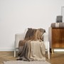 Плед шерстяной «Woolen», цвет: бежево-коричневый (150х200 см; 100% шерсть)