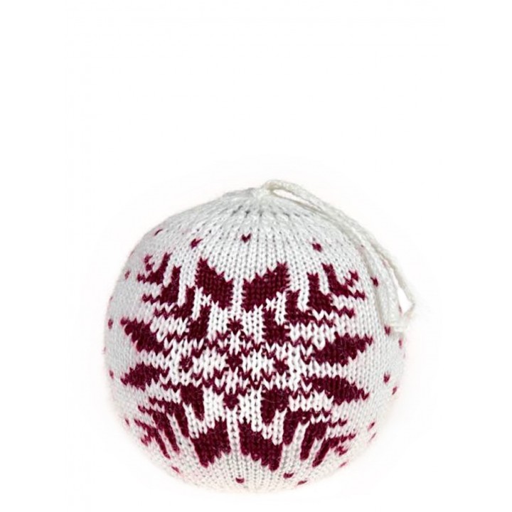 Декоративный шар «Norway», цвет: белый/бордо (one size; 50% шерсть, 50% акрил / 100% пенопласт)