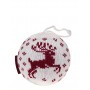 Декоративный шар «Олень», цвет: белый/бордо (one size; 50% шерсть, 50% акрил / 100% пенопласт)