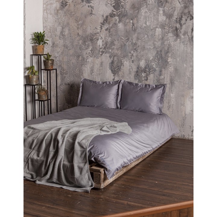 Комплект постельного белья «Daily Bedding», цвет: стальной (евро; сатин: 100% хлопок)