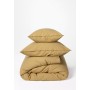 Комплект постельного белья «Лён и Хлопок», цвет: горчичный (евро; 70% хлопок, 30% лен)