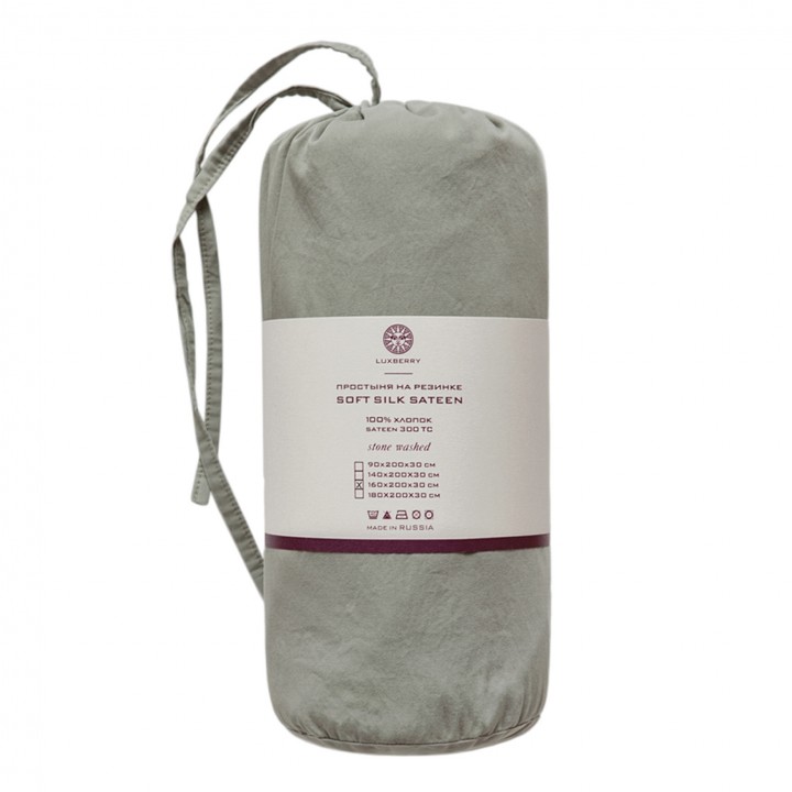 Простыня на резинке «Soft Silk Sateen», цвет: оливковый (160х200х30 см; софт-сатин: 100% хлопок)