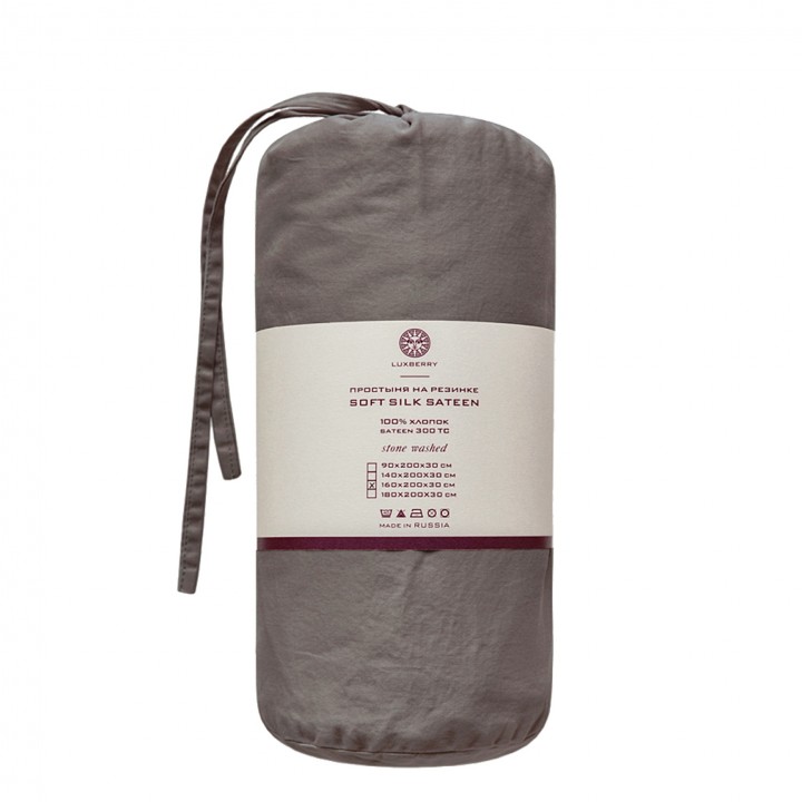 Простыня на резинке «Soft Silk Sateen», цвет: умбра (160х200х30 см; софт-сатин: 100% хлопок)