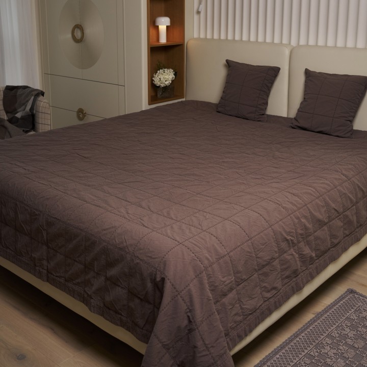 Покрывало «Kubu», цвет: шоколадный (220х240 см; 100% хлопок)