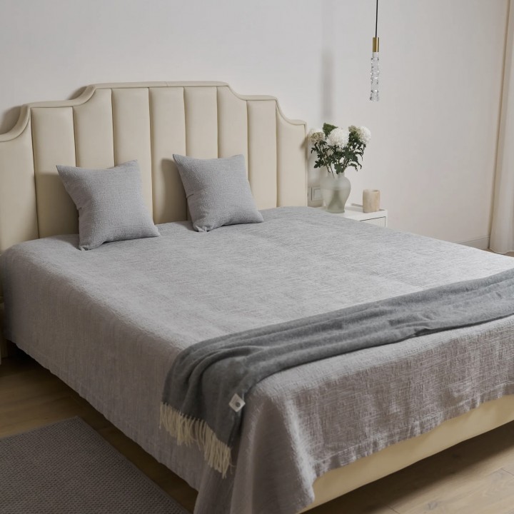 Покрывало «Rainy Day», цвет: светло-серый (200х220 см; 100% хлопок)