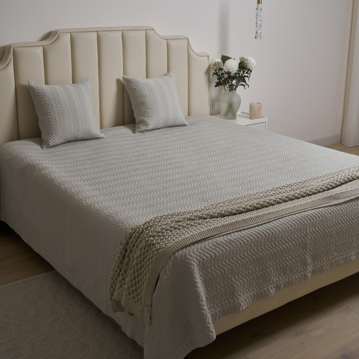 Покрывало «Ziggy», цвет: серо-фисташковый (240х260 см; 100% хлопок)