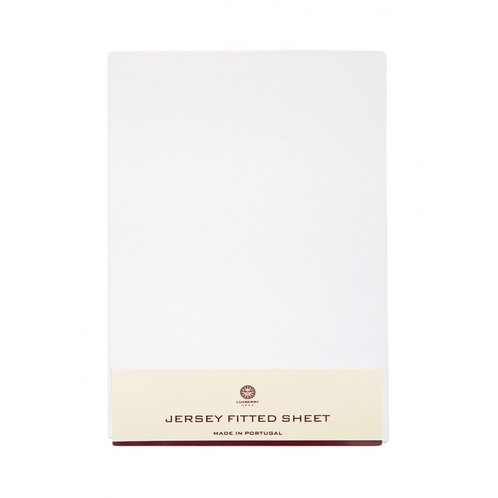 Простыня трикотажная на резинке «Luxberry», цвет: белый (180х200х30 см; трикотаж-джерси: 100% хлопок)