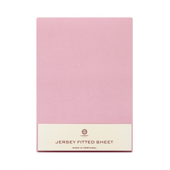 Простыня трикотажная на резинке «Luxberry», цвет: розовый (180х200х30 см; трикотаж-джерси: 100% хлопок)