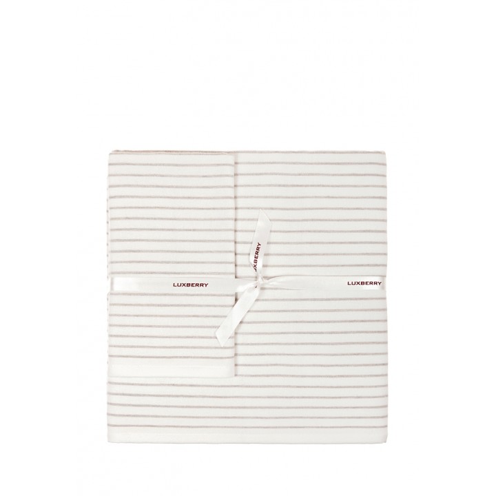 Полотенце махровое «SPA №5», цвет: белый/льняной (70x140 см; гладкотканая/махра: 97% хлопок, 3% лен)