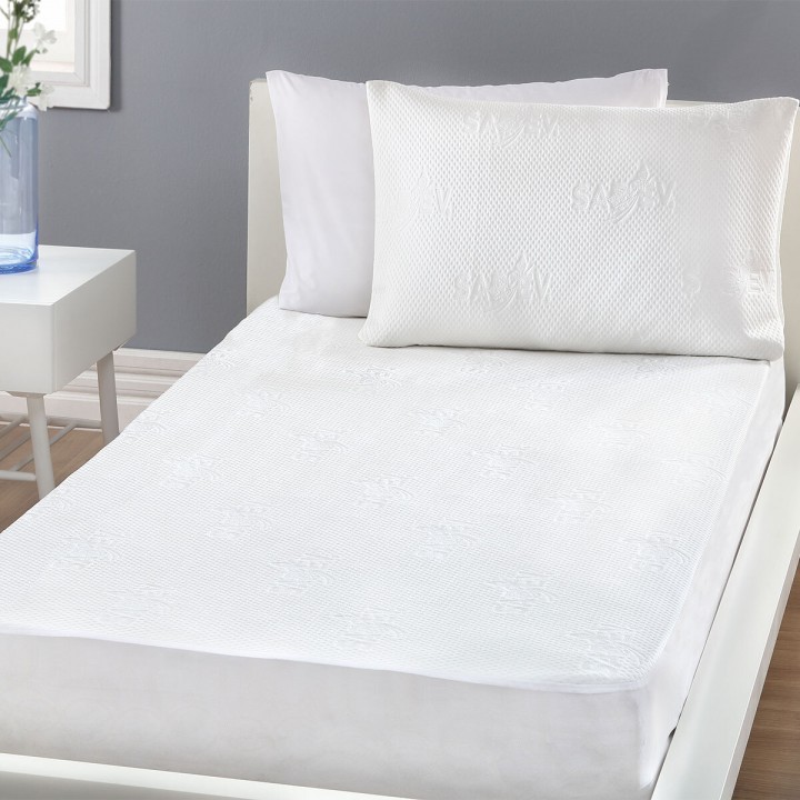 Наматрасник защитный «Double Jersey» с юбкой (160х200х30 см; трикотаж, мембрана: 35% хлопок, 65% полиэстер)