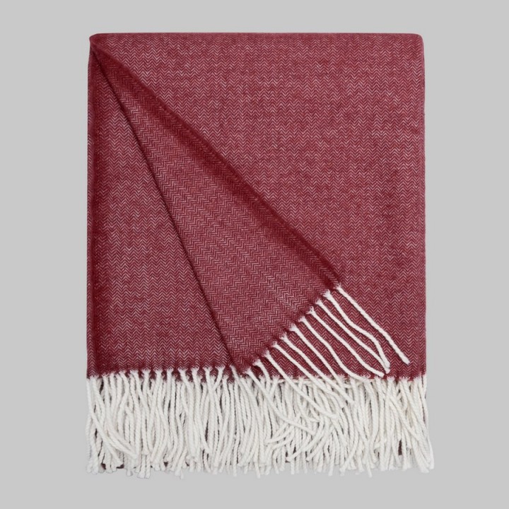 Плед шерстяной «Noya», цвет: kirmizi (130х180 см; 100% шерсть мериноса)