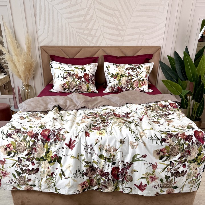 Постельное белье «Белла Роуз» (евро; сатин: 100% хлопок)