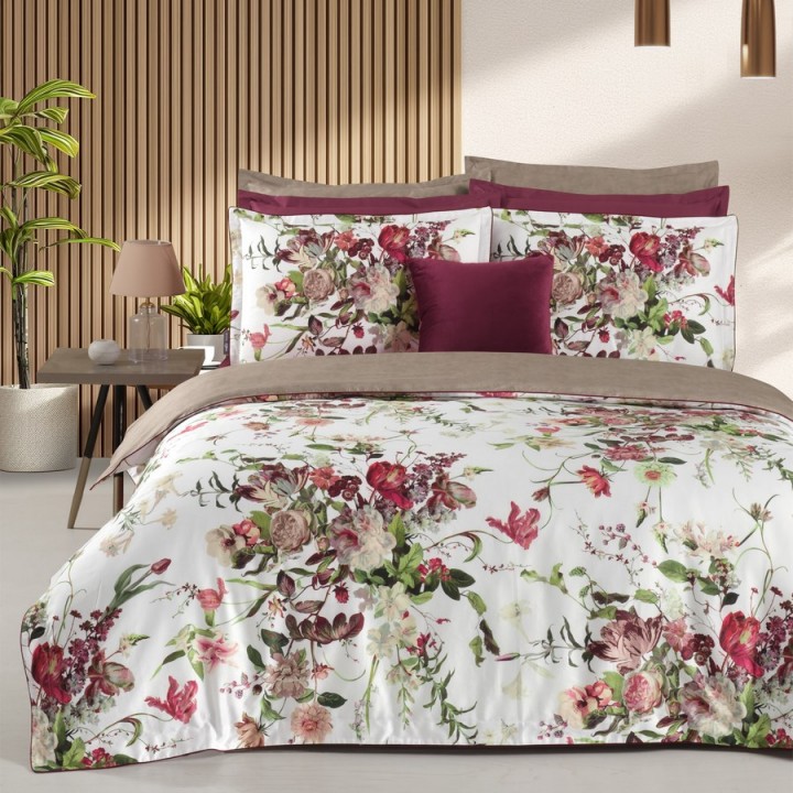 Постельное белье «Bella Rose» (евро; сатин: 100% хлопок)