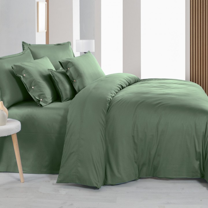 Постельное белье «Monochrome», цвет: forest green (1,5 - спальный; сатин: 100% хлопок)