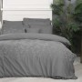 Постельное белье «Buda Gri» с вышивкой (евро; сатин stonewashed: 100% хлопок)